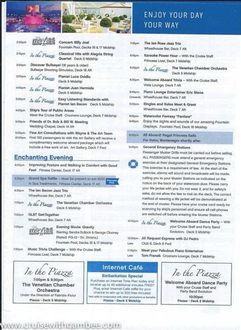 regal princess entertainment schedule|royal princess shows 2023.